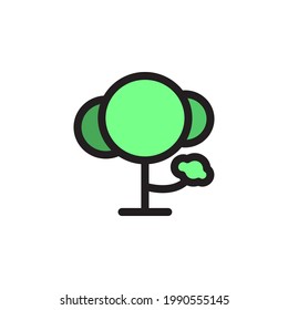 Tree vector icon. Flat simple outline icon on white background.
