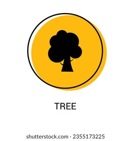 Vector de árbol. Icono de árbol en fondo blanco. Vector de material.