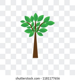 Tree vector icon isolated on transparent background, Tree logo concept