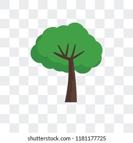 Tree Vector Icon Isolated On Transparent Stock Vector (Royalty Free ...