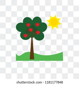 Tree vector icon isolated on transparent background, Tree logo concept