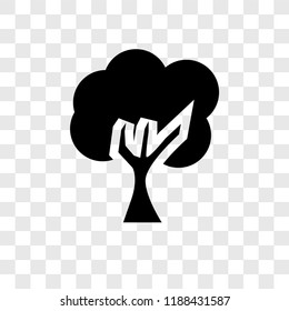 Tree vector icon isolated on transparent background, Tree transparency logo concept