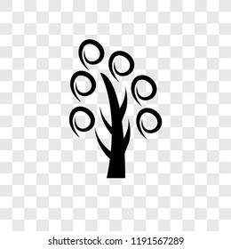 Tree vector icon isolated on transparent background, Tree transparency logo concept