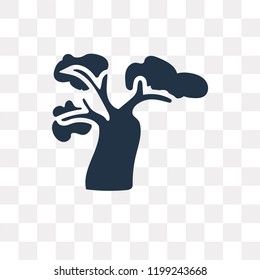 Tree vector icon isolated on transparent background, Tree transparency concept can be used web and mobile