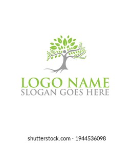 Tree vector icon of Life Yoga Logo Design. Nature trees vector illustration logo design.