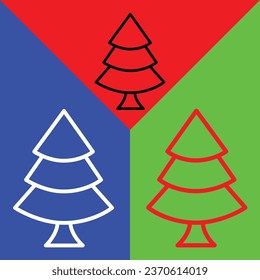 Tree Vector Icon, Lineal style icon, from Agriculture icons collection, isolated on Red, Blue and Green Background.