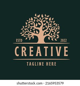 Tree vector icon for logo . Nature trees vector illustration logo design.
