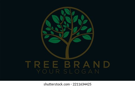 Icono de vector de árbol. Diseño del logotipo de la ilustración del vector de la naturaleza