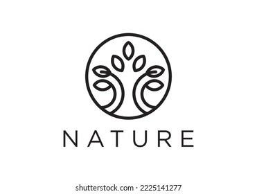 tree vector icon. nature tree vector illustration of logo design.