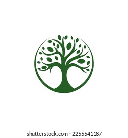 Tree vector icon. Nature tree vector illustration logo design.