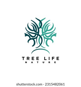 Icono de vector de árbol. Diseño del logo de la ilustración vectorial de árboles naturales.