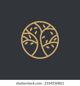 Tree vector icon. Nature tree vector illustration logo design.