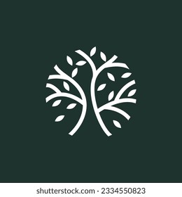 Tree vector icon. Nature tree vector illustration logo design.