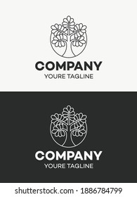Tree vector icon. Nature trees vector illustration logo design.