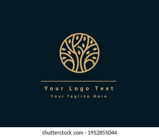 Tree vector icon. Nature trees vector illustration logo design.