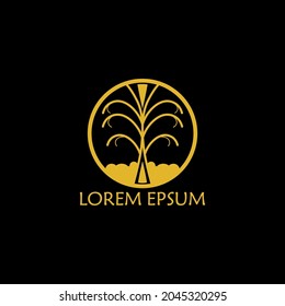 Tree vector icon. Nature trees vector illustration logo design.