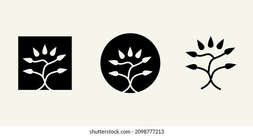 Tree vector icon. Nature trees vector illustration logo design.