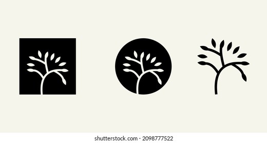 Tree vector icon. Nature trees vector illustration logo design.