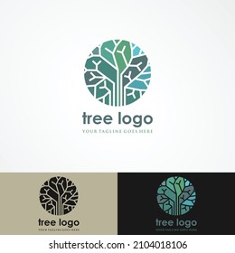 Tree vector icon. Nature trees vector illustration logo design.