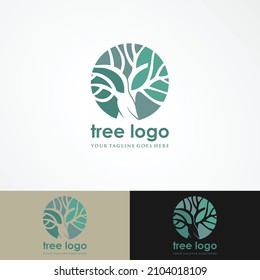 Tree vector icon. Nature trees vector illustration logo design.