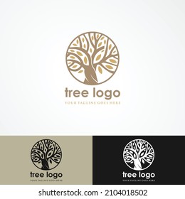 Baum-Vektorsymbol. Naturbäume, Vektorgrafik Logo-Design.