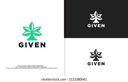 Tree vector icon. Nature trees vector illustration logo designs