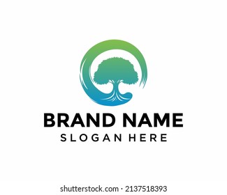 Tree vector icon. Nature trees vector illustration logo design.