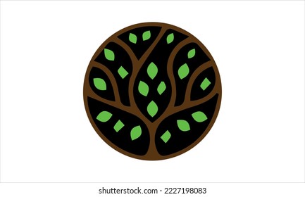 Tree vector icon. Nature trees vector illustration logo design.