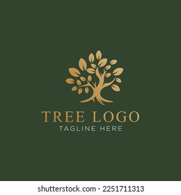 Tree vector icon. Nature trees vector illustration logo design.