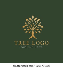 Tree vector icon. Nature trees vector illustration logo design.