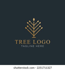 Icono de vector de árbol. Diseño del logo de la ilustración vectorial de los árboles naturales.