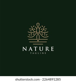 Tree vector icon. Nature trees vector illustration logo design.