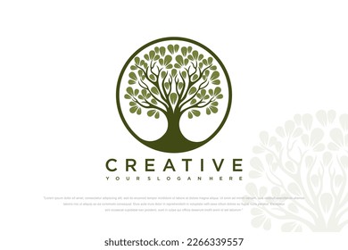 Tree vector icon. Nature trees vector illustration logo design.