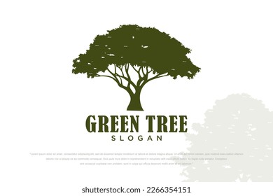 Tree vector icon. Nature trees vector illustration logo design.