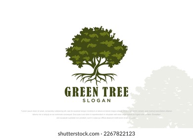Tree vector icon. Nature trees vector illustration logo design.