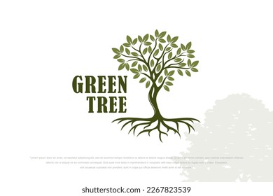 Tree vector icon. Nature trees vector illustration logo design.