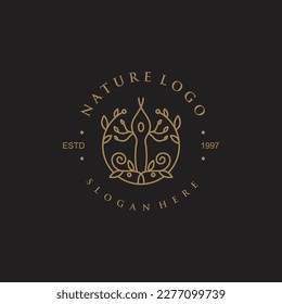 Tree vector icon. Nature trees vector illustration logo design.