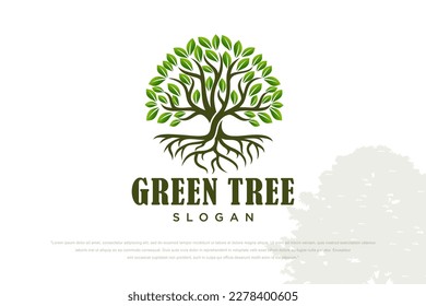 Tree vector icon. Nature trees vector illustration logo design.