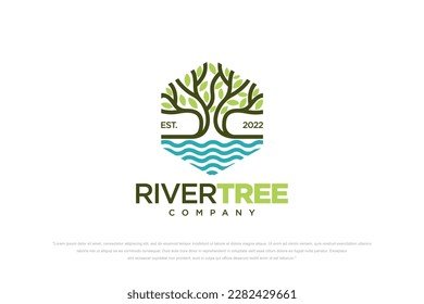 Tree vector icon. Nature trees vector illustration logo design.