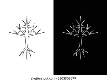 Tree vector icon. Nature trees vector illustration logo design.