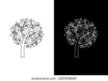 Tree vector icon. Nature trees vector illustration logo design.