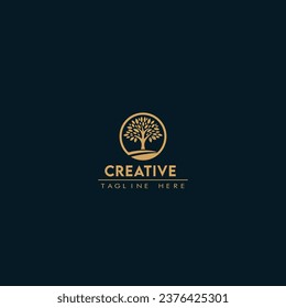 Tree vector icon. Nature trees vector illustration logo design.