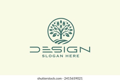 tree vector icon. Nature trees vector illustration logo design.
