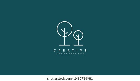 Tree vector icon. Nature trees vector illustration logo design.