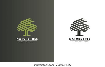 Icono de Vector de árbol. Árboles de Naturaleza Ilustración vectorial logo diseño Plantilla EPS10 archivo