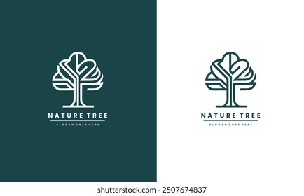 Icono de Vector de árbol. Árboles de Naturaleza Ilustración vectorial logo diseño Plantilla EPS10 archivo