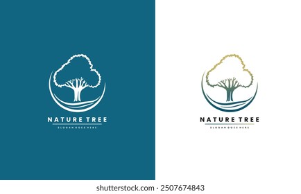 Icono de Vector de árbol. Árboles de Naturaleza Ilustración vectorial logo diseño Plantilla EPS10 archivo