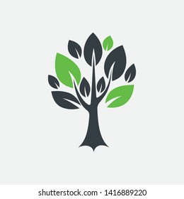Tree vector icon on white, logo icon