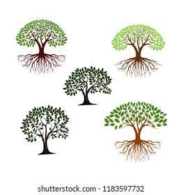 tree vector icon set