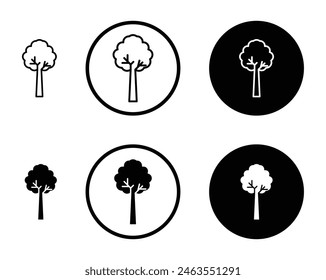 Tree vector icon set. forest simple tree vector symbol suitable for apps and websites UI designs.